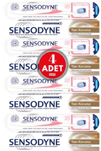 Sensodyne Tam Koruma 75 Ml + Yumuşak Diş Fırçası 4 Adet ürün görseli 1