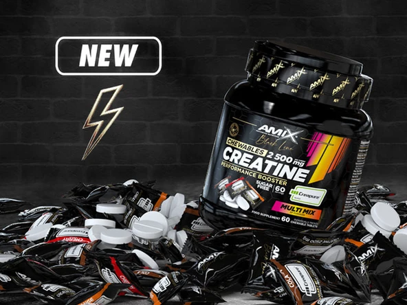 Amix Black Line Creatine Creapure 2500mg 60 Chewable Tabs Zero Sugar - Resim 2