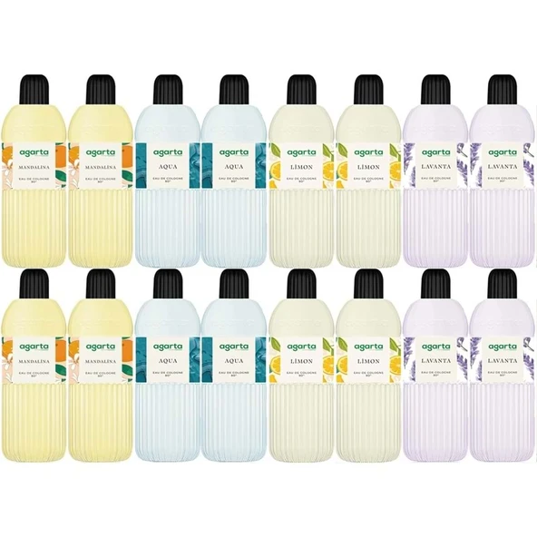 Agarta Kolonya 400 ML 80 Derece Pet Şişe (Mandalina-Aqua-Limon-Lavanta) (16 Lı Karma Set) ürün görseli 1