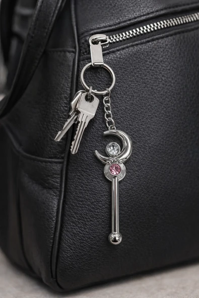 Sailor Moon Ay Asası Metal Anahtarlık Unisex Anime Figür Aksesuar ürün görseli 1
