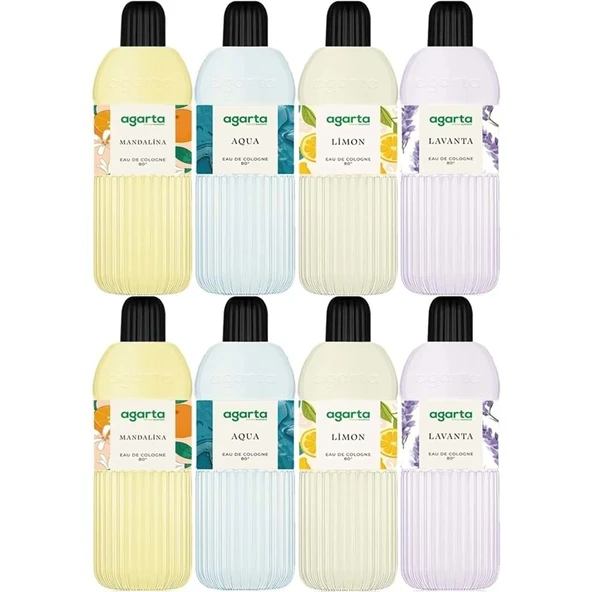 Agarta Kolonya 400 ML 80 Derece Pet Şişe (Mandalina-Aqua-Limon-Lavanta) (8 Li Karma Set) ürün görseli 1