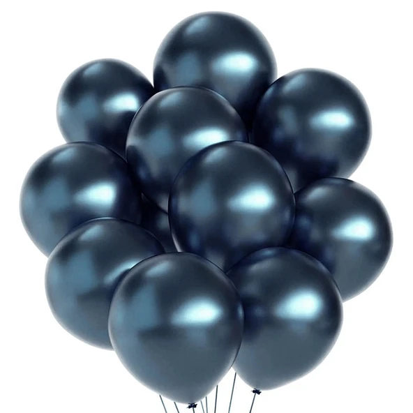 YÜKSEK KALİTE 50 ADET GECE MAVİSİ KROM BALON GECE MAVİSİ BALON PARLAK METALİK BALON VIP SÜSLEME ürün görseli 1