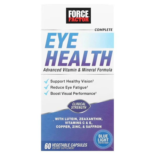 Force Factor Eye Health Lutein Zeaxanthin Saffron Copper 60 Vegetable Caps ürün görseli 1