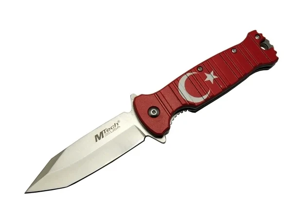 4-8-4 Tc Kırmızı Kamp Çakı 21,5cm- Manuel, Ay Yıldız Desenli, Kemerlikli ürün görseli 1