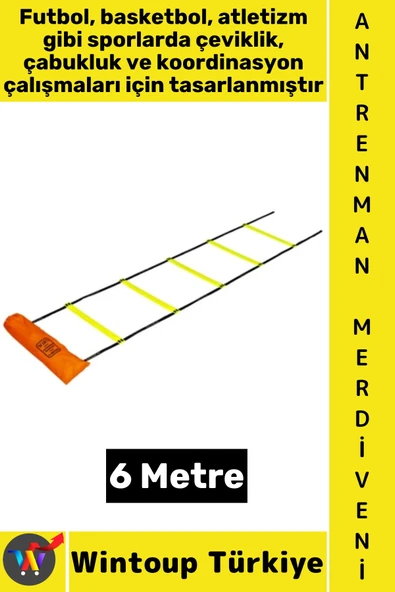 #AntrenmanMalzemesi Futbol Basketbol Spor Koordinasyon Hız Çantalı Antrenman Merdiveni 6 Metre ürün görseli 1