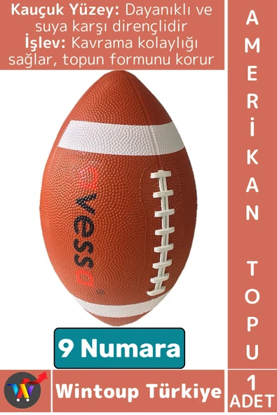 #Top Profesyonel Genç Yetişkin Maç Antreman Rugby Suya Dayanıklı Kauçuk Amerikan Futbol Topu 9 No ürün görseli 1