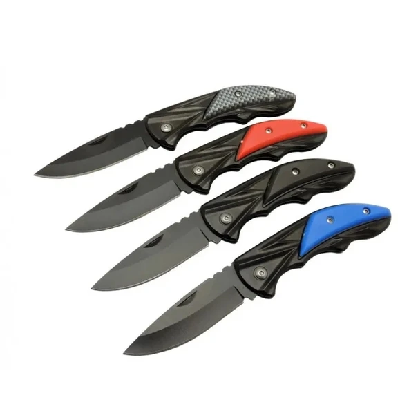 Klipsli 4 Lü Set Metal  16 Cm Kamp / Outdoor Çakı  - Yarı Otomatik, Kemerlikli, Kutulu ürün görseli 1