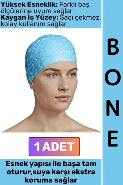 #Bone Konforlu Esnek Yumuşak Havuz Deniz Yüzme Kaygan İç Yüzey Çok Şık Kulağa Su Geçirmez Saç Bonesi ürün görseli 1