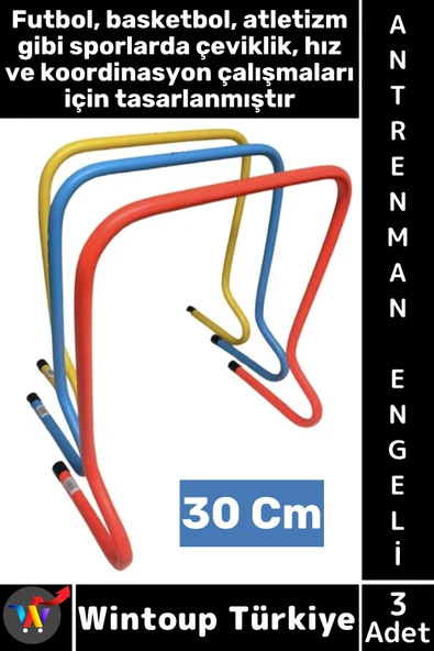 #AntrenmanMalzemesi Futbol Basketbol Atletizm Fitness Hız Çeviklik Antrenman Engeli 30 Cm X 3 Adet ürün görseli 1