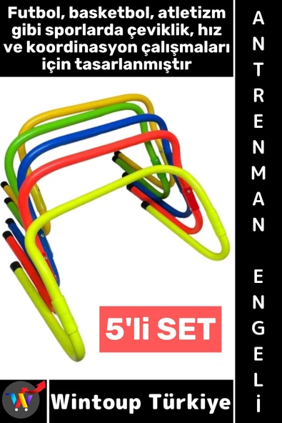 #AntrenmanMalzemesi Futbol Basketbol Atletizm Fitness Kondisyon Çeviklik Antrenman Engeli 5'li SET ürün görseli 1
