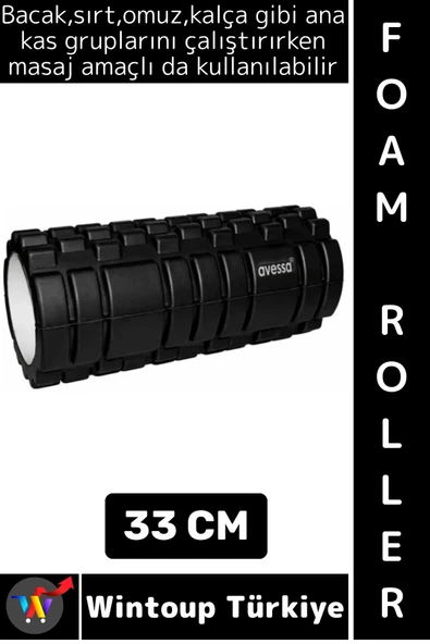 #FoamRoller Spor Fitness Egzersiz Pilates Yoga Masaj Esneme Bacak Sırt Bel Omuz Kalça Foam Roller ürün görseli 1