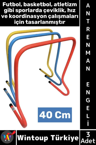 #AntrenmanMalzemesi Futbol Basketbol Atletizm Fitness Hız Çeviklik Antrenman Engeli 40 Cm X 3 Adet ürün görseli 1