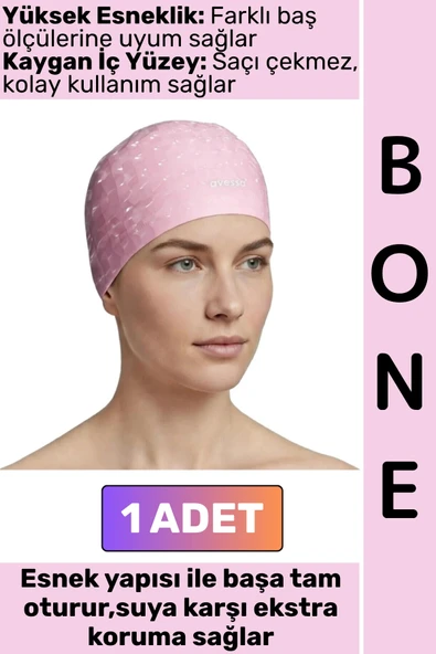 #Bone Konforlu Esnek Yumuşak Havuz Deniz Yüzme Kaygan İç Yüzey Çok Şık Kulağa Su Geçirmez Saç Bonesi ürün görseli 1