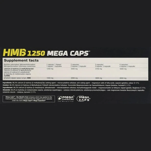 OLİMP HMB Mega Caps 1250 mg. 120 Caps. - Resim 2