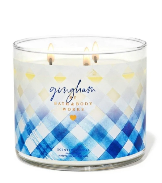 Bath & Body Works Gingham Büyük Mum 411 G ürün görseli 1