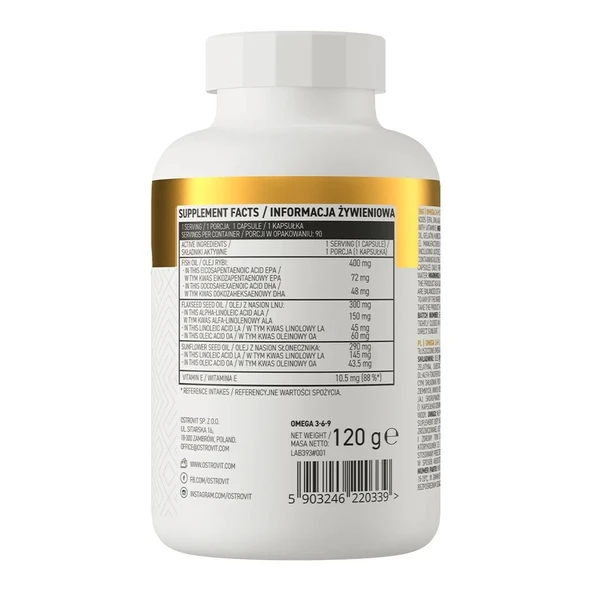 OstroVit Omega 3 - 3-6-9 90 caps - Resim 5