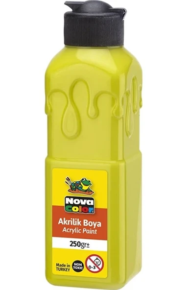 Limon Sarısı Akrilik Boya 250 gr 1 Adet Su Bazlı Akrilik Boyası Hobi Sanatsal Boy Tuval Ahşap Metal ürün görseli 1