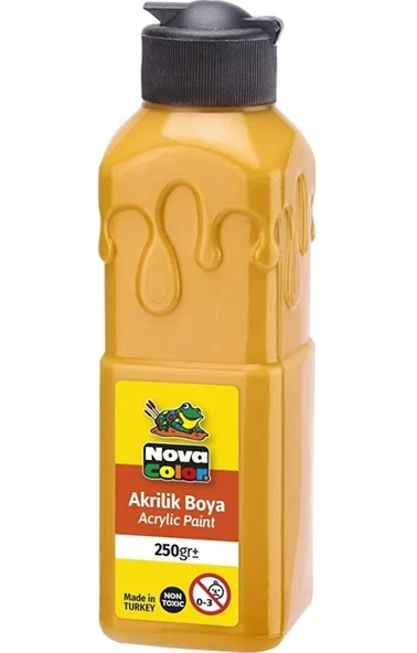 Güneş Sarısı Akrilik Boya 250 gr 1 Adet Su Bazlı Akrilik Boyası Hobi Sanatsal Boy Tuval Ahşap Metal ürün görseli 1
