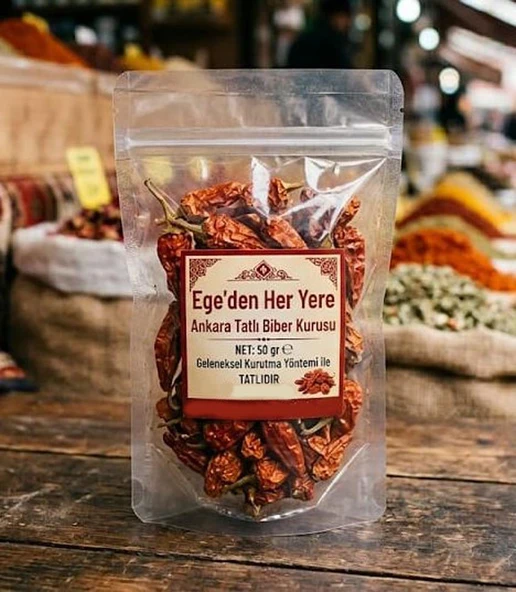 Ankara Tatlı Biber Kurusu 50 gr.(23-30 Adet Arası) ürün görseli 1