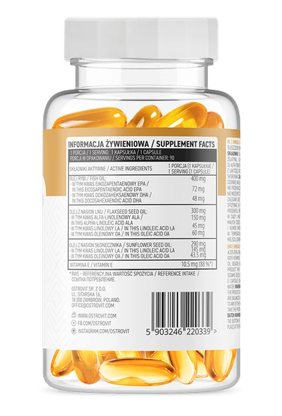 OstroVit Omega 3 - 3-6-9 90 caps - Resim 3