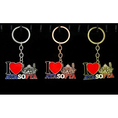 HERŞEYTREND Metal Ayasofya Anahtarlık (I Love Ayasofya) ürün görseli 1