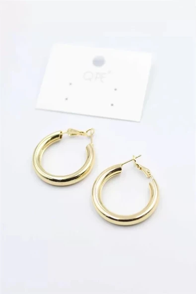 Metal Halka Küpe 2,5cm - Altın - Resim 2