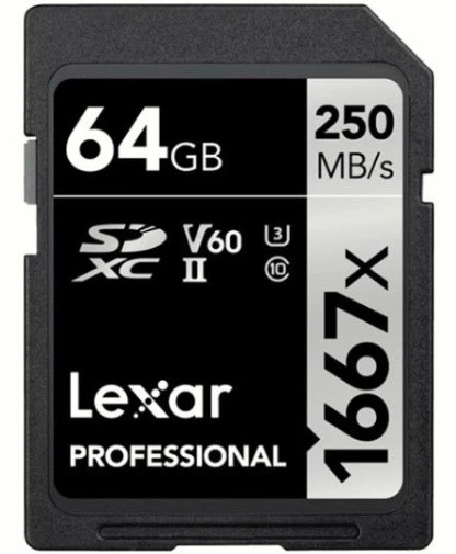 Lexar 64GB Professional 1667X UHS-II SDXC Hafıza Kartı ürün görseli 1