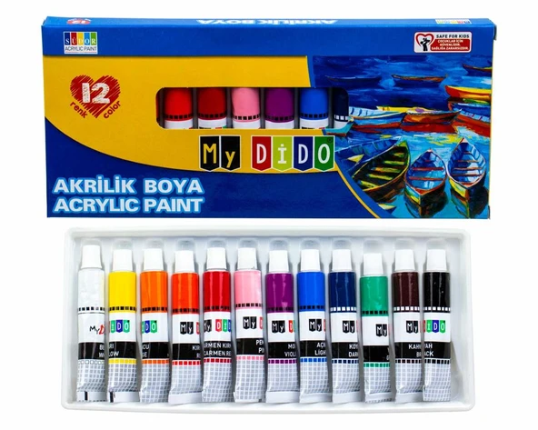 Südor My Dido Akrilik Boya Seti 12 Renk X 9 Ml Tüp ürün görseli 1