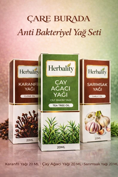 Antibakteriyel Yağ Seti ( Karanfil Yağı & Çay Ağacı Yağı & Sarımsak Yağı) ürün görseli 1