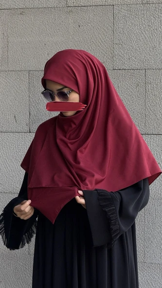 Pamuklu Organik Modal Eşarp-Bordo ürün görseli 1