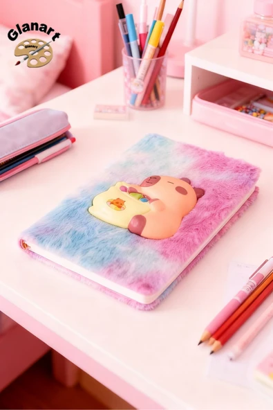 sukuşi capibara peluş defter a5 boy çizgili Squishy ürün görseli 1