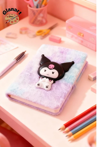 sukuşi kuromili peluş defter a5 boy çizgili Squishy ürün görseli 1