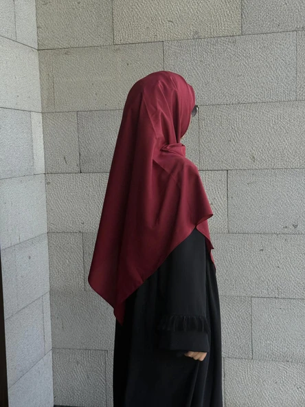 Pamuklu Organik Modal Eşarp-Bordo - Resim 2