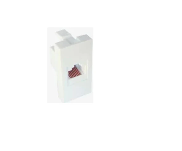 22.5x45 Cat. 6 RJ45 Keystone Dişi - Dişi Priz Modülü Beyaz ürün görseli 1