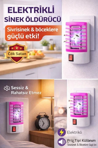 Şahnet Elektrikli Sinek Savar - Uv Işıklı Priz Tipi Sessiz Böcek Öldürücü Cihaz - Sinek Kovucu ürün görseli 1