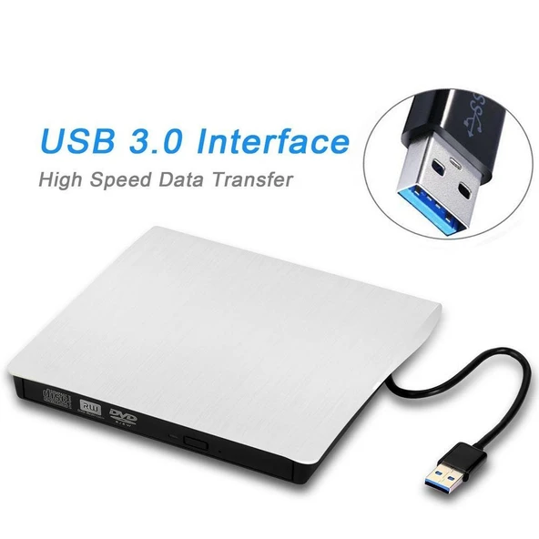 Harici USB 3.0 DVD-RW - Beyaz - Resim 2