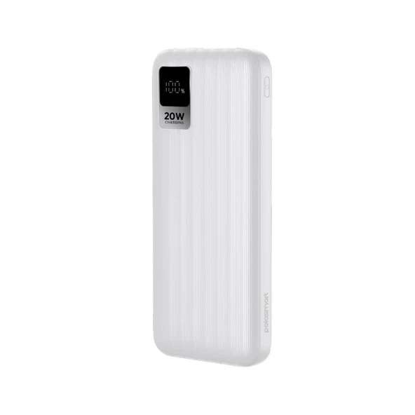 Polosmart PSM148 Taşınabilir 20W PD Çıkışı Dijital Ekranlı Şarj Cihazı Powerbank 10.000 mAh Beyaz ürün görseli 1