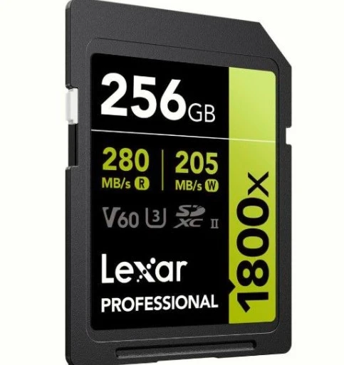 Lexar 256GB Gold 1800x V60 UHS-II SDXC Hafıza Kartı ürün görseli 1