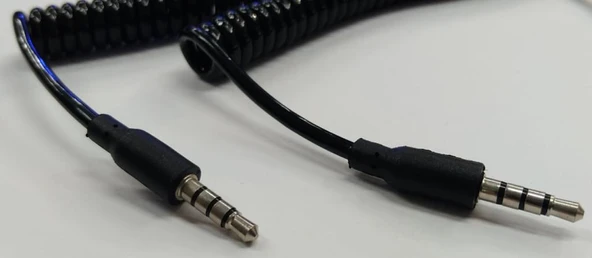 3.5 mm TRRS Helezon Aux Kablo 1 Metre ürün görseli 1
