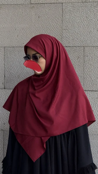 Pamuklu Organik Modal Eşarp-Bordo - Resim 3