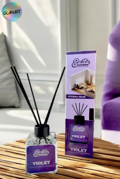 100 ml saten çubuklu Bambu Ortam Kokusu Oturma Odası (VİOLET) ürün görseli 1