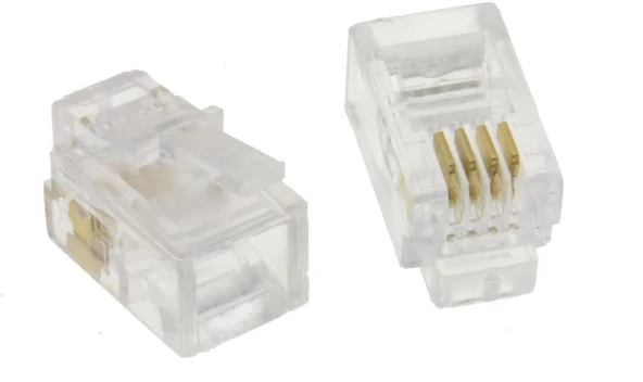 4P/4C RJ9 Telefon Ahize Plug - 100 Adet ürün görseli 1