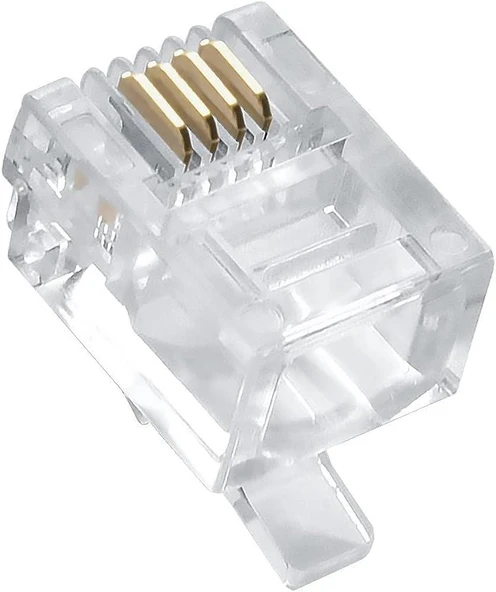 6P/4C RJ11 Telefon Plug - 100 Adet - Resim 2