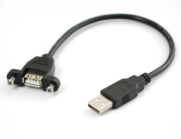 USB 2.0 Panel Tipi Vidalı Uzatma Kablosu 50 cm ürün görseli 1