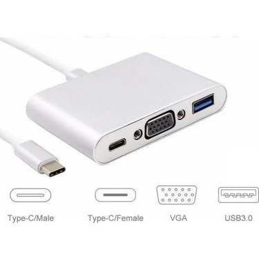 MYKABLO USB 3.1 Type-C Giriş - VGA+USB3.0+Type-C Çevirici ürün görseli 1
