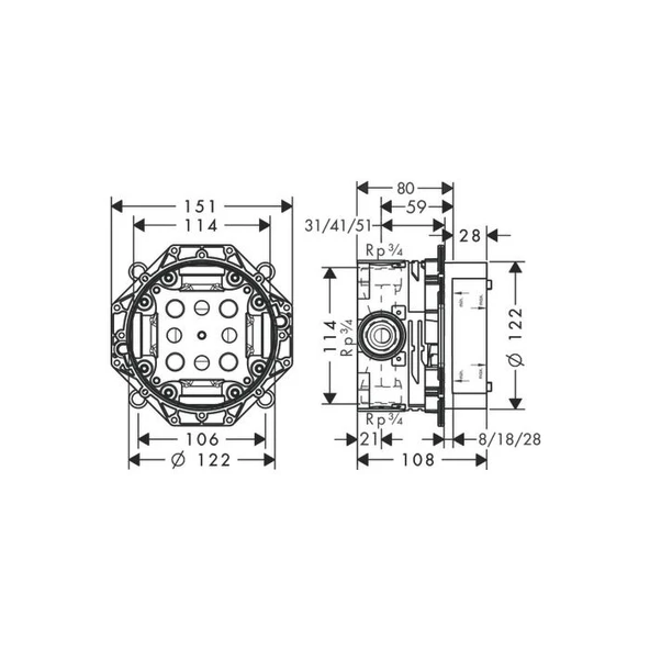 Hansgrohe İbox Universal Ankastre İç Set - Resim 5