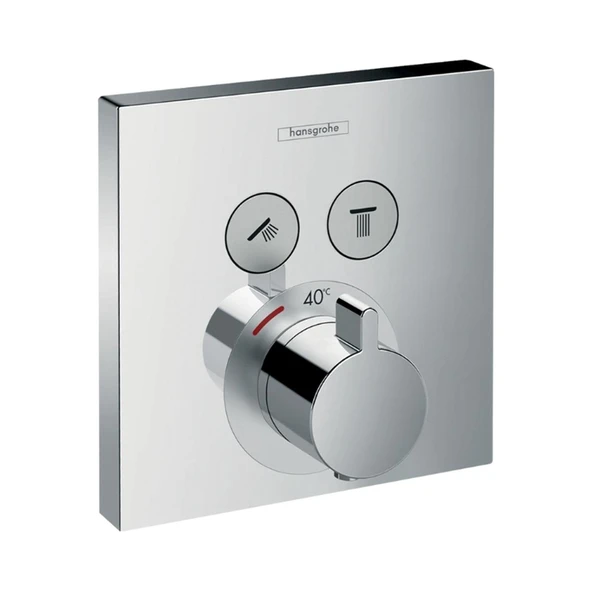 Hansgrohe ShowerSelect Termostatik Batarya, ankastre, 2 çıkış için Krom ürün görseli 1
