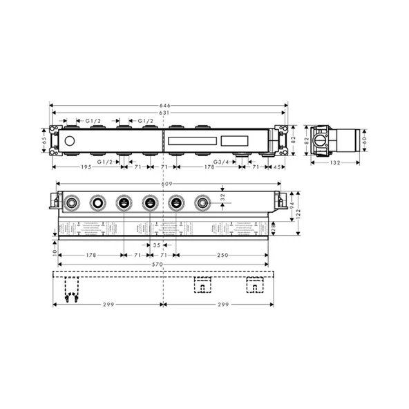 Hansgrohe RainSelect İç set 4 çıkış için - Resim 4