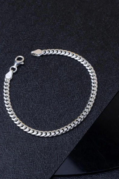 925 Ayar Gümüş Klasik Gurmet Erkek Bileklik 20 cm ürün görseli 1