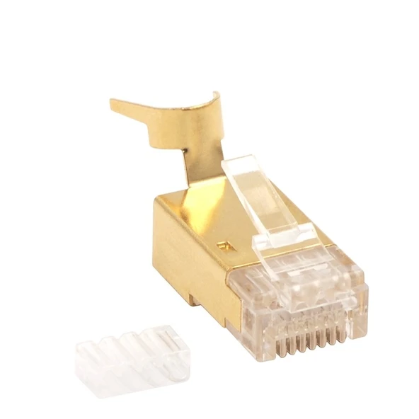 8P/8C Gold Cat. 7 RJ45 Ethernet Plug ürün görseli 1